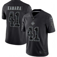 Men's New Orleans Saints #41 Alvin Kamara Black Reflective Limited Stitched Football Jersey 