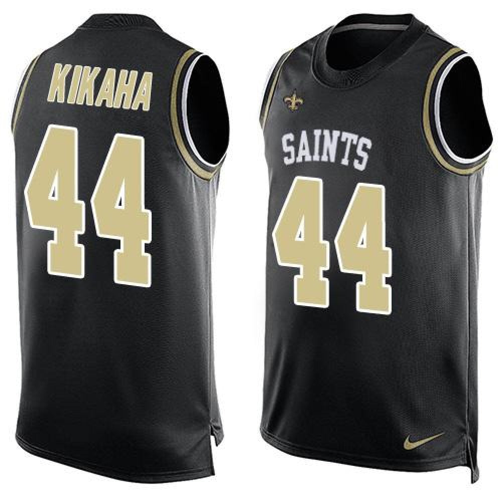 Saints #44 Hau'oli Kikaha Black Team Color Men's Stitched NFL Limited Tank Top Jersey 