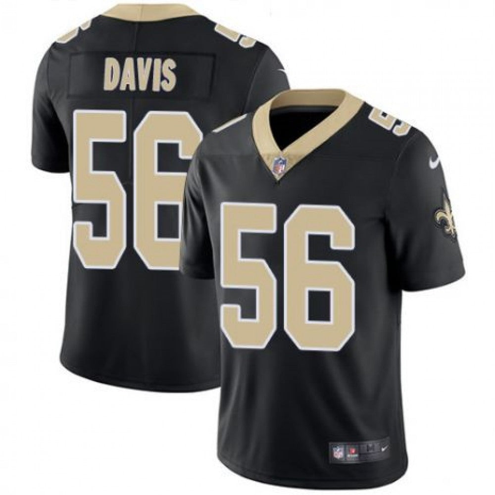 Men's New Orleans Saints #56 Demario Davis Black Vapor Untouchable Limited Stitched NFL Jersey 