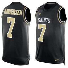 Saints #7 Morten Andersen Black Team Color Men's Stitched NFL Limited Tank Top Jersey 