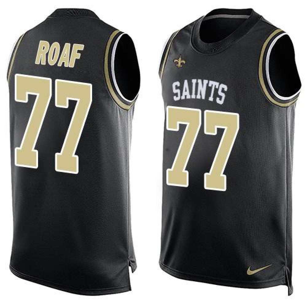 Saints #77 Willie Roaf Black Team Color Men's Stitched NFL Limited Tank Top Jersey 