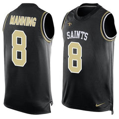 Saints #8 Archie Manning Black Team Color Men's Stitched NFL Limited Tank Top Jersey 