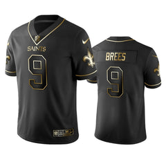 Men's New Orleans Saints #9 Drew Brees Black 2019 Golden Edition Limited Stitched NFL Jersey 