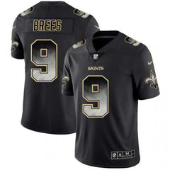 Men's New Orleans Saints #9 Drew Brees Black 2019 Smoke Fashion Limited Stitched NFL Jersey 