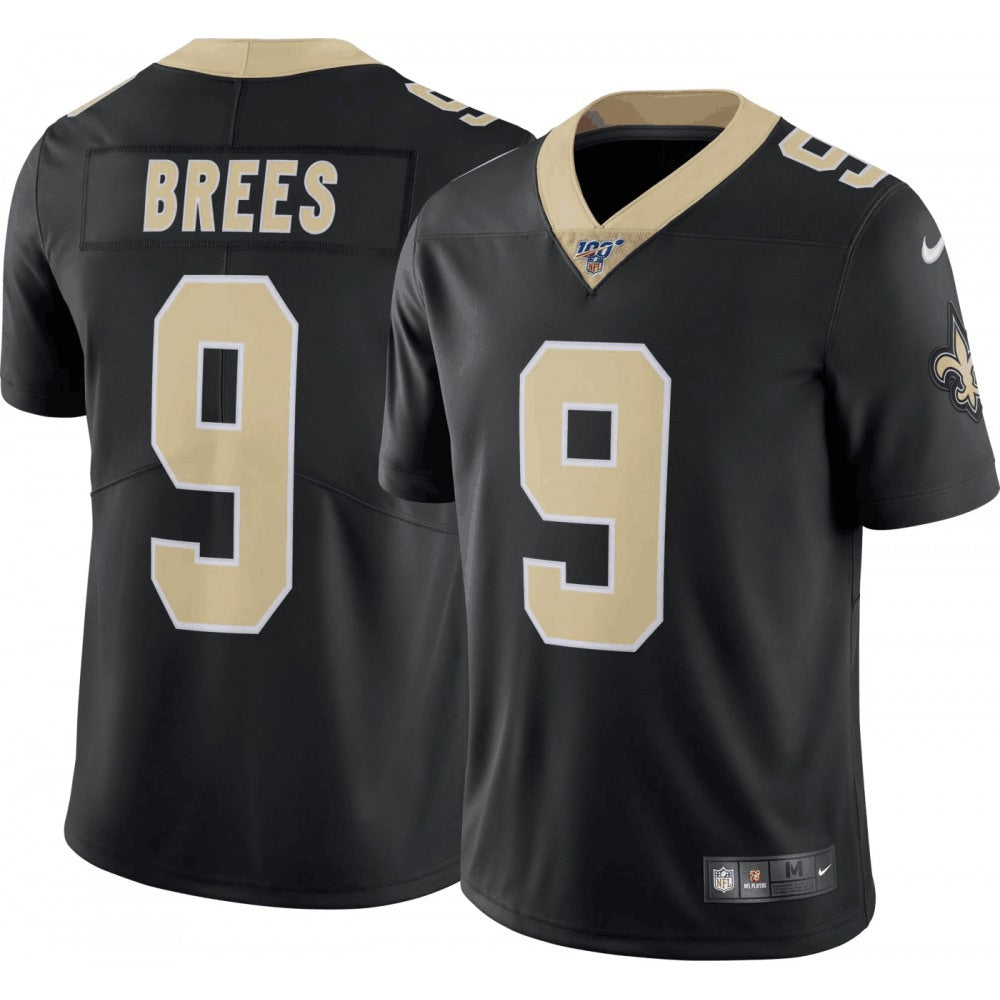 Men's New Orleans Saints #9 Drew Brees Black 2019 100th Season Vapor Untouchable Limited Stitched NFL Jersey 