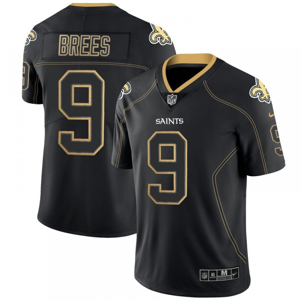 Men's New Orleans Saints #9 Drew Brees Black 2018 Lights Out Color Rush Limited Stitched NFL Jersey 