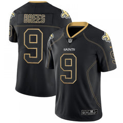 Men's New Orleans Saints #9 Drew Brees Black 2018 Lights Out Color Rush Limited Stitched NFL Jersey 