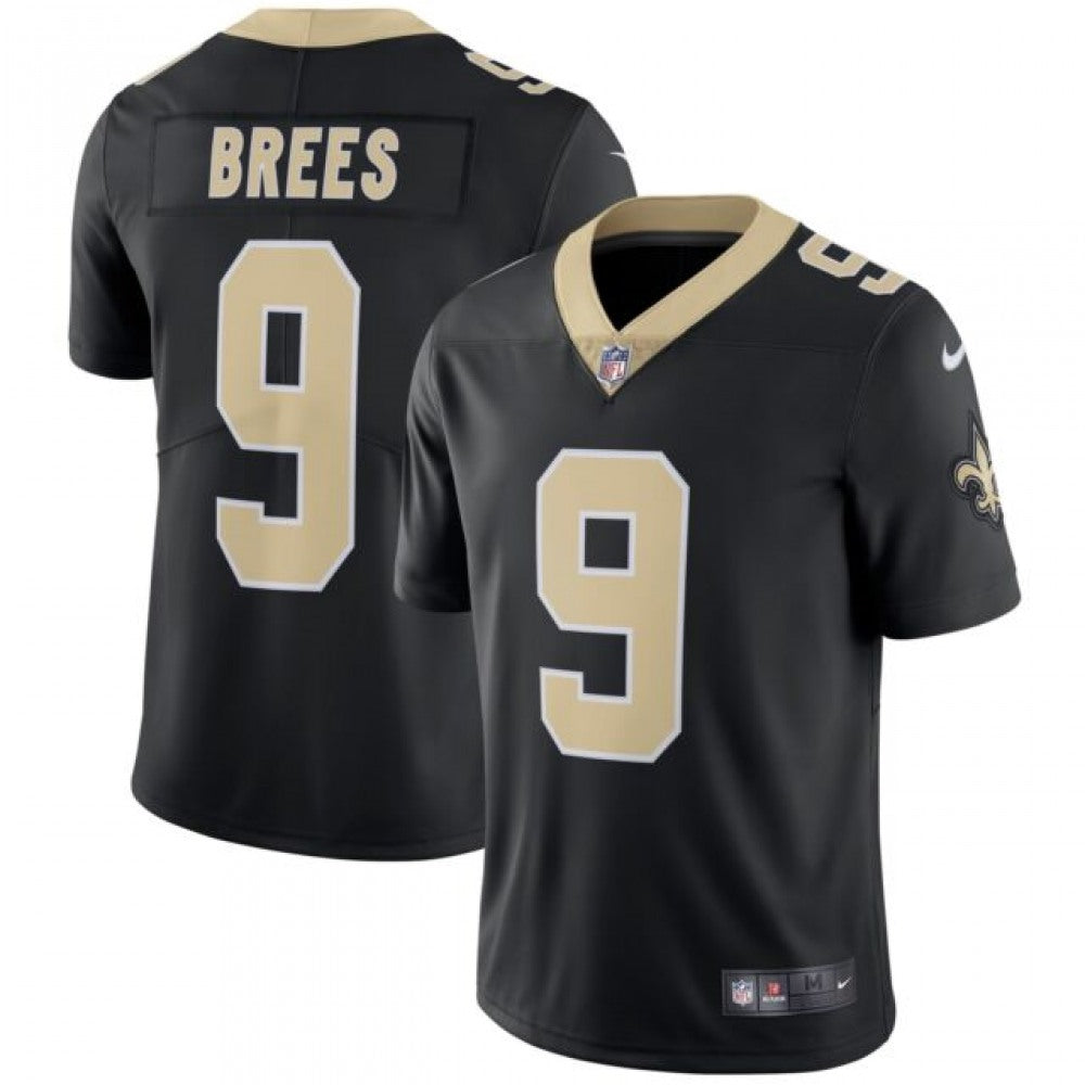 Men's New Orleans Saints #9 Drew Brees Black Stitched NFL Vapor Untouchable Limited Jersey 