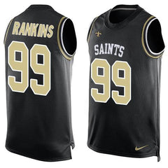 Saints #99 Sheldon Rankins Black Team Color Men's Stitched NFL Limited Tank Top Jersey 