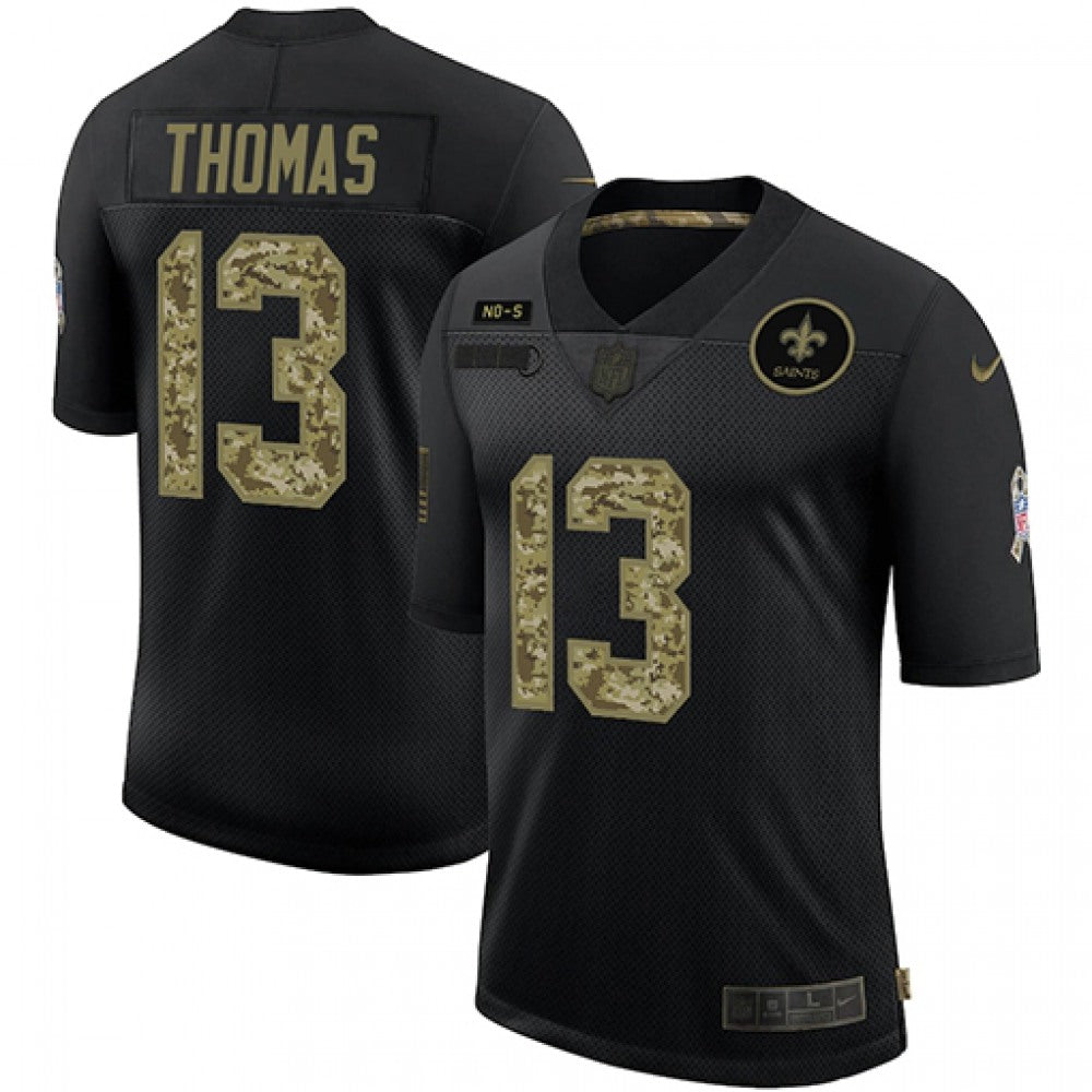 Men's New Orleans Saints #13 Michael Thomas 2020 Black Salute To Service Limited Stitched Jersey 