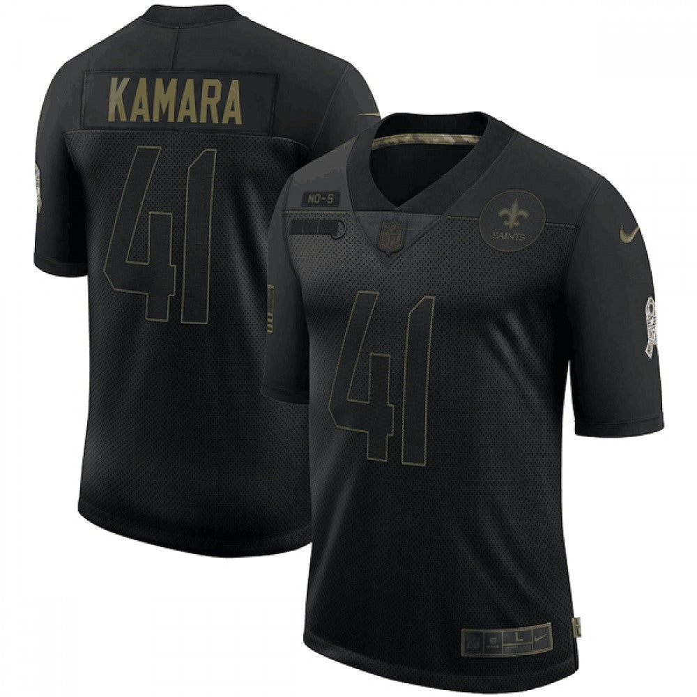 Men's New Orleans Saints #41 Alvin Kamara 2020 Black Salute To Service Limited Stitched Jersey 