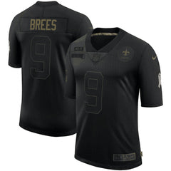 Men's New Orleans Saints #9 Drew Brees 2020 Black Salute To Service Limited Stitched Jersey 
