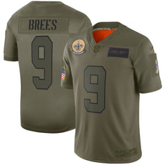 Men's New Orleans Saints #9 Drew Brees 2019 Camo Salute To Service Stitched NFL Jersey 