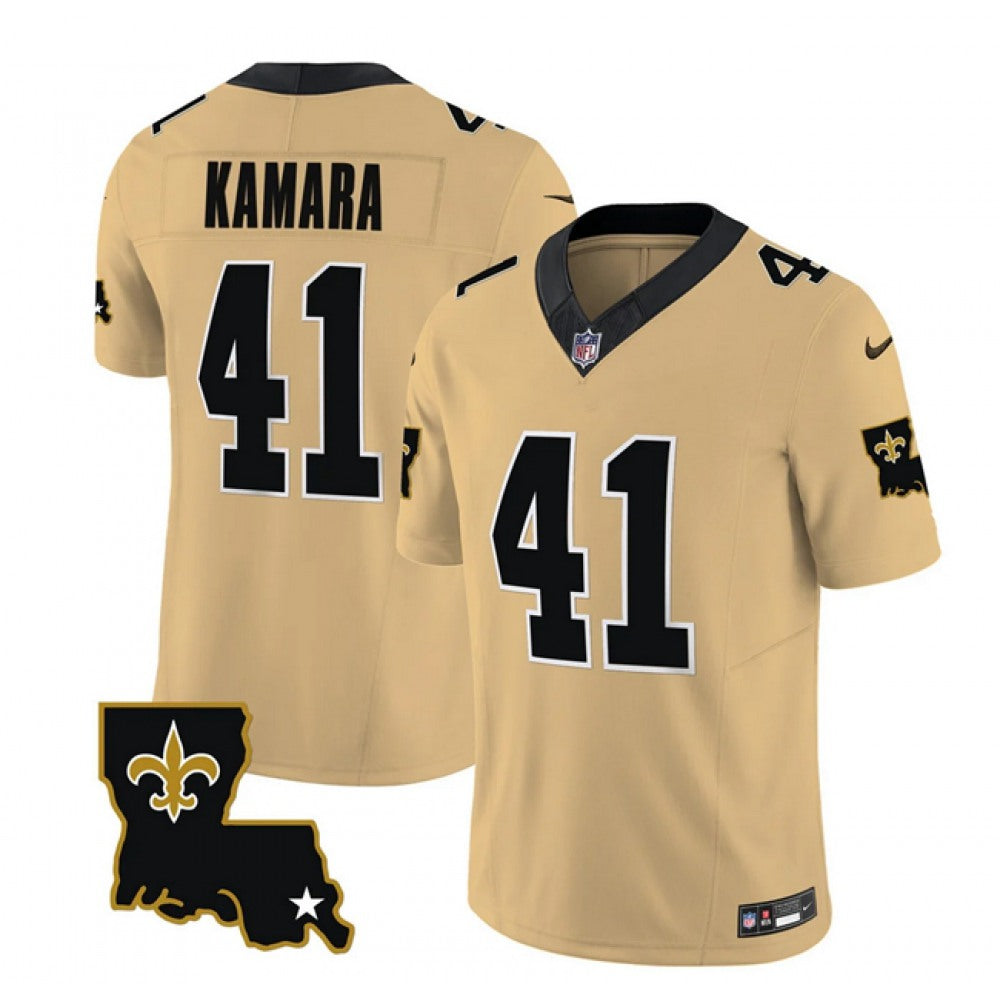 Men's New Orleans Saints #41 Alvin Kamara Gold 2023 F.U.S.E. 1987 Legacy Vapor Stitched Jersey 