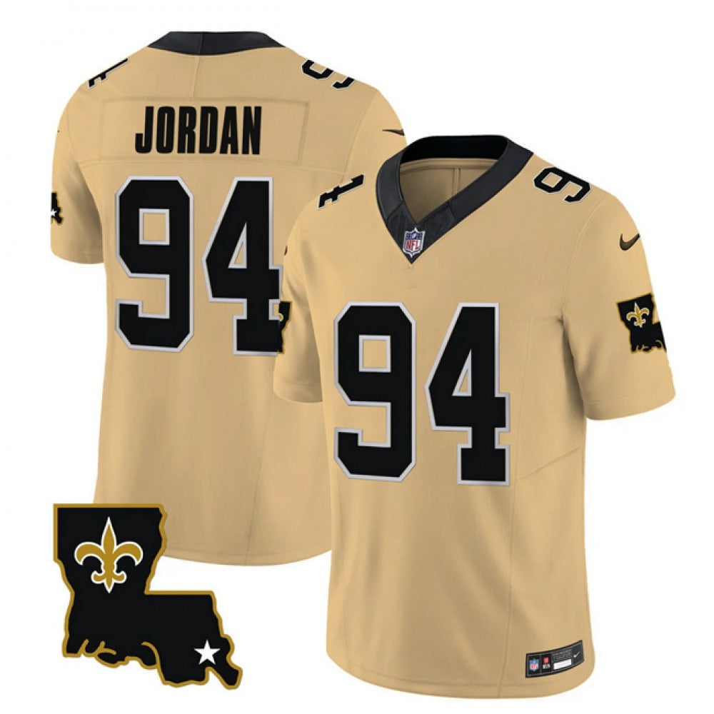 Men's New Orleans Saints #94 Cameron Jordan Gold 2023 F.U.S.E. 1987 Legacy Vapor Stitched Jersey 
