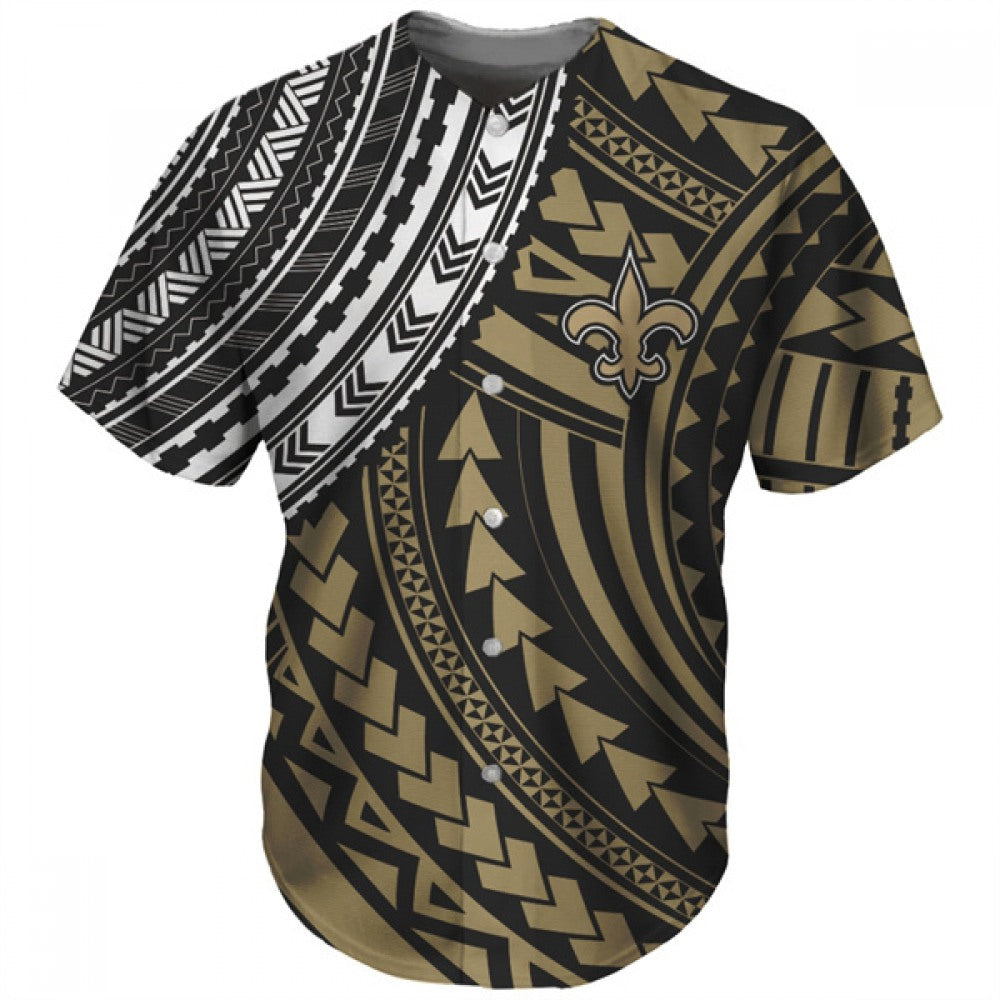 Men's New Orleans Saints Gold Baseball Jersey 