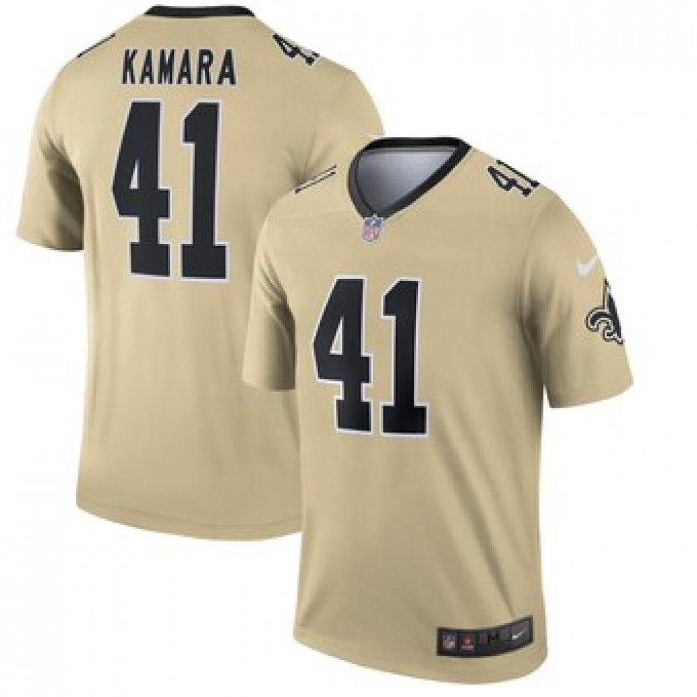 Men's New Orleans Saints #41 Alvin Kamara Gold Inverted Legend Jersey 