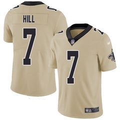 Men's New Orleans Saints #7 Taysom Hill Gold Inverted Legend Stitched NFL Jersey 