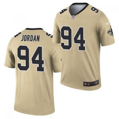 Men's New Orleans Saints #94 Cameron Jordan 2021 Gold Inverted Legend Stitched Jersey 