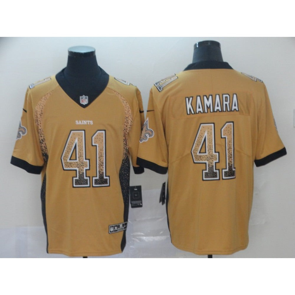 Men's New Orleans Saints #41 Alvin Kamara Gold 2019 Drift Fashion Color Rush Limited Stitched NFL Jersey 