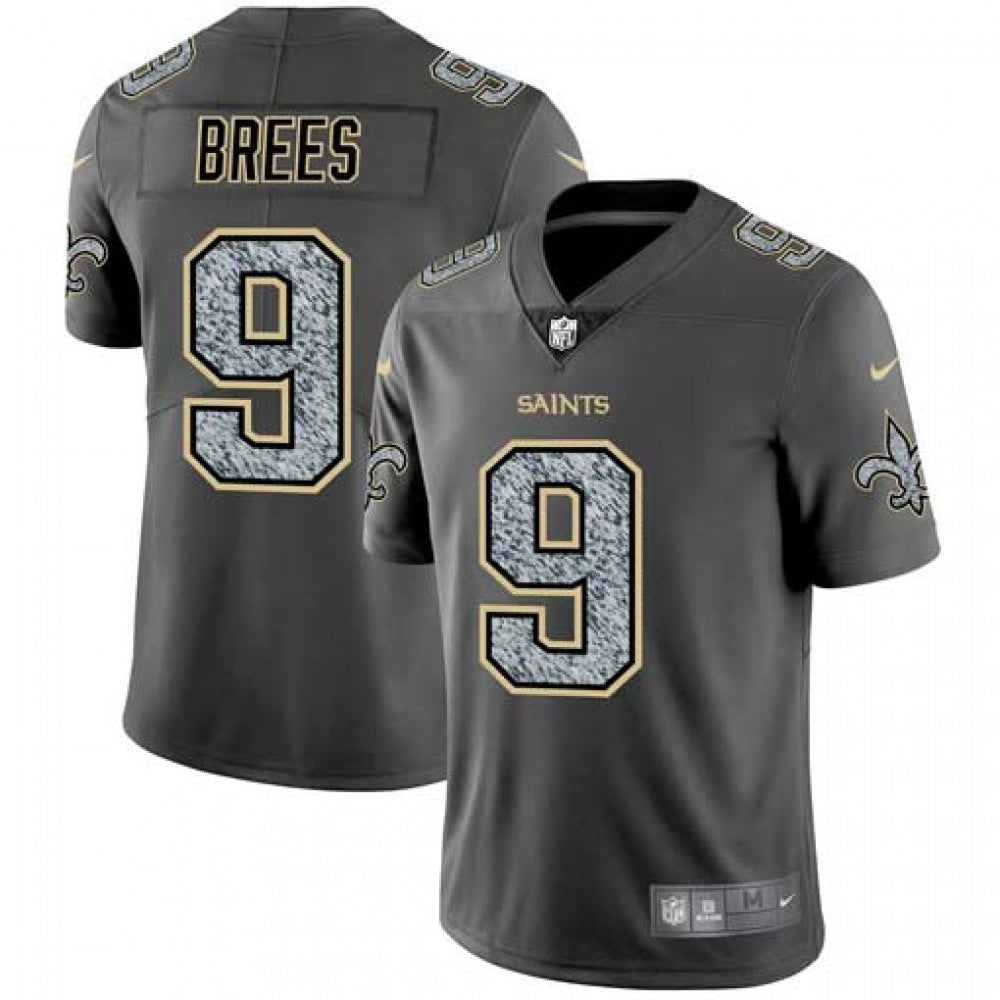 Men's New Orleans Saints #9 Drew Brees 2019 Gray Fashion Static Limited Stitched NFL Jersey 