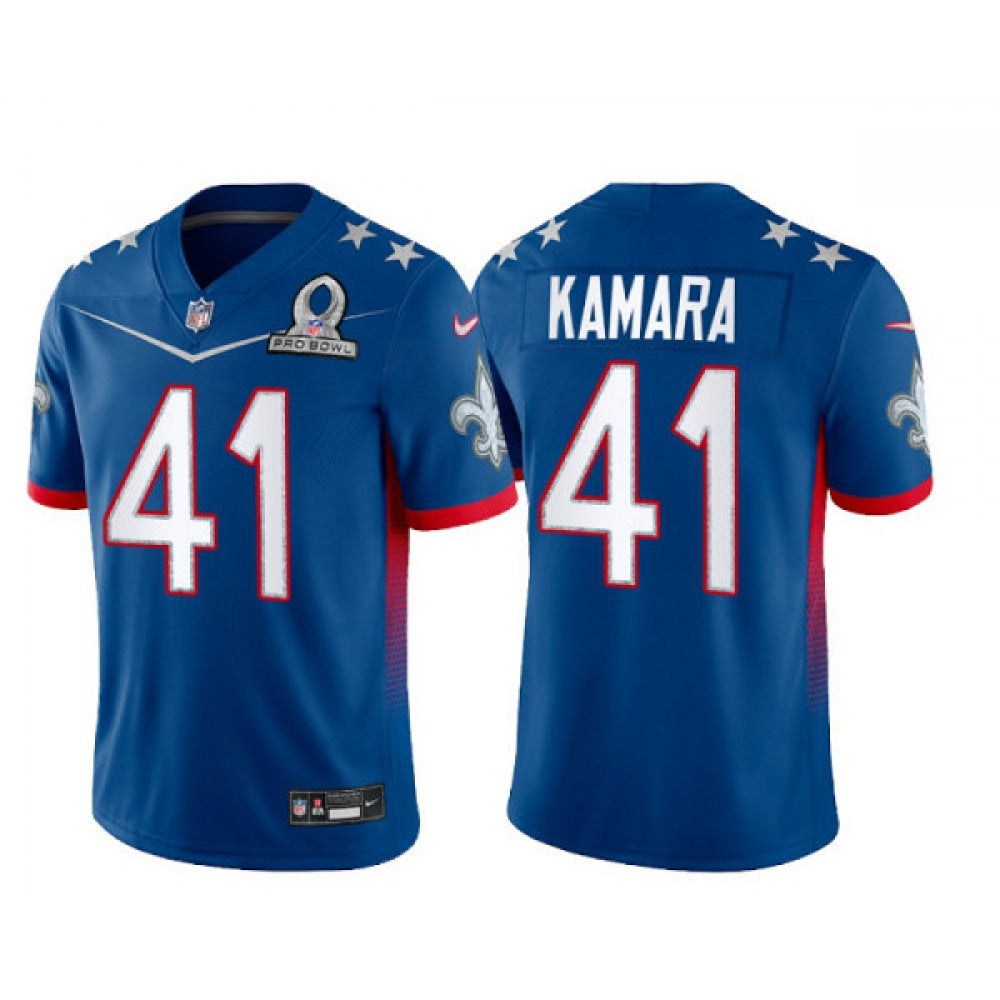 Men's New Orleans Saints #41 Alvin Kamara 2022 Royal Pro Bowl Stitched Jersey 