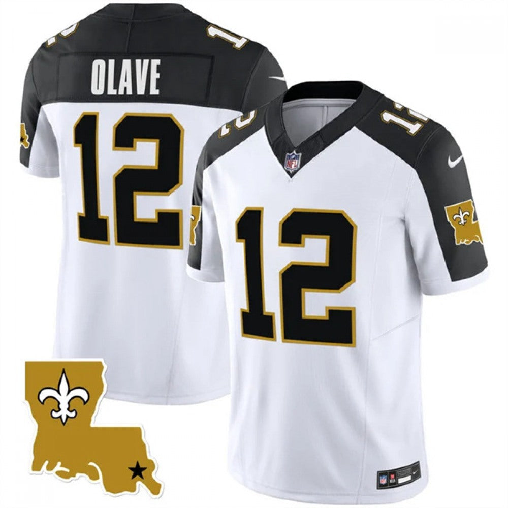 Men's New Orleans Saints #12 Chris Olave White/Black 2023 F.U.S.E. 1987 Legacy Vapor Stitched Jersey 