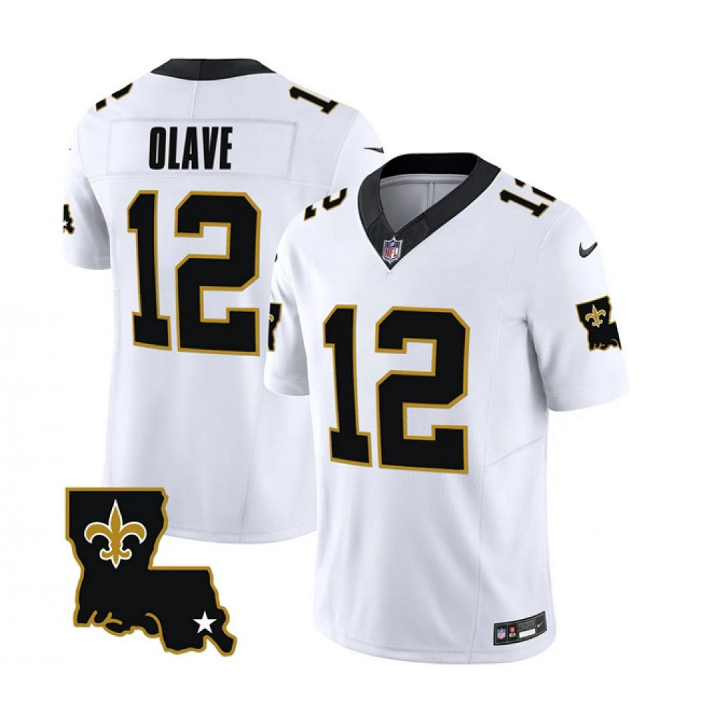 Men's New Orleans Saints #12 Chris Olave White 2023 F.U.S.E. 1987 Legacy Vapor Stitched Jersey 