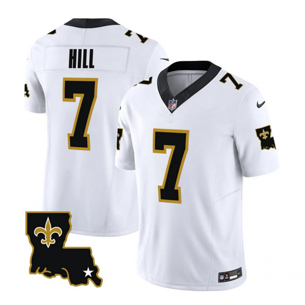 Men's New Orleans Saints #7 Taysom Hill White 2023 F.U.S.E. 1987 Legacy Vapor Stitched Jersey 