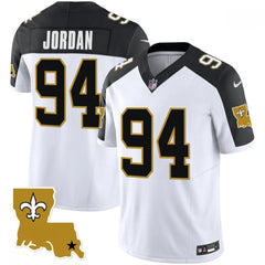Men's New Orleans Saints #94 Cameron Jordan White /Black 2023 F.U.S.E. 1987 Legacy Vapor Stitched Jersey 