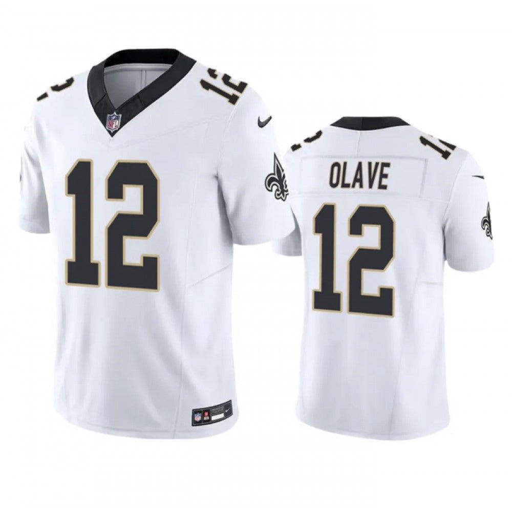 Men's New Orleans Saints #12 Chris Olave White 2023 F.U.S.E. Vapor Untouchable Limited Stitched Jersey 