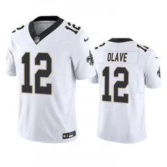 Men's New Orleans Saints #12 Chris Olave White 2023 F.U.S.E. Vapor Untouchable Limited Stitched Jersey 