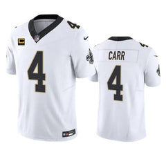 Men's New Orleans Saints #4 Derek Carr White 2023 F.U.S.E. With 4-Star C Patch Vapor Untouchable Limited Stitched Jersey 