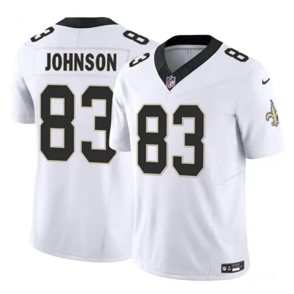 Men's New Orleans Saints #83 Juwan Johnson White 2023 F.U.S.E. Vapor Untouchable Limited Stitched Jersey 