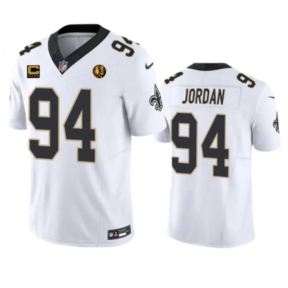 Men's New Orleans Saints #94 Cameron Jordan White 2023 F.U.S.E. With 4-star C Patch And John Madden Patch Vapor Limited Stitched Football Jersey 