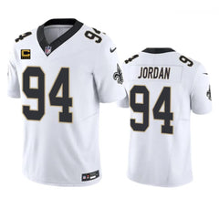 Men's New Orleans Saints #94 Cameron Jordan White 2023 F.U.S.E. With 4-Star C Patch Vapor Untouchable Limited Stitched Jersey 