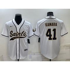 Men's New Orleans Saints #41 Alvin Kamara White Cool Base Stitched Baseball Jersey 