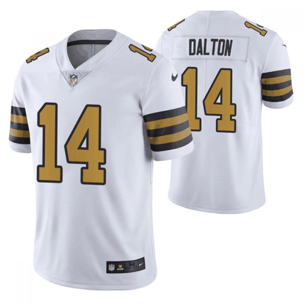 Men's New Orleans Saints #14 Andy Dalton White Color Rush Stitched Jersey 