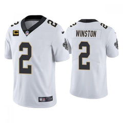 Men's New Orleans Saints 2022 #2 Jameis Winston White With 4-star C Patch Vapor Untouchable Cool Base Stitched Jersey 