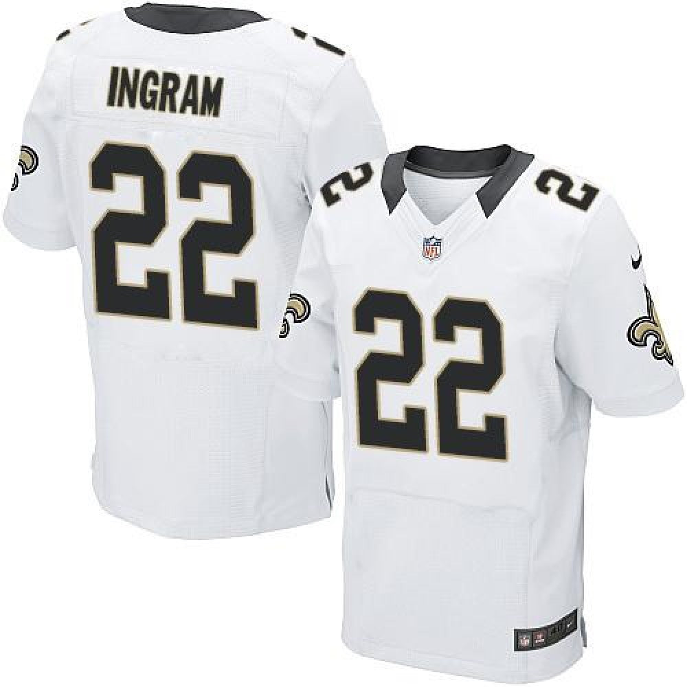 Saints #22 Mark Ingram White Men's Stitched NFL Elite Jersey 