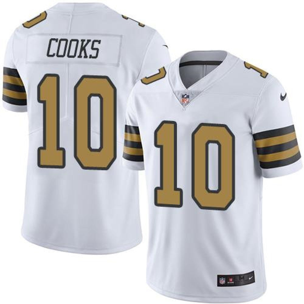 Saints #10 Brandin Cooks White Men's Stitched NFL Limited Rush Jersey 