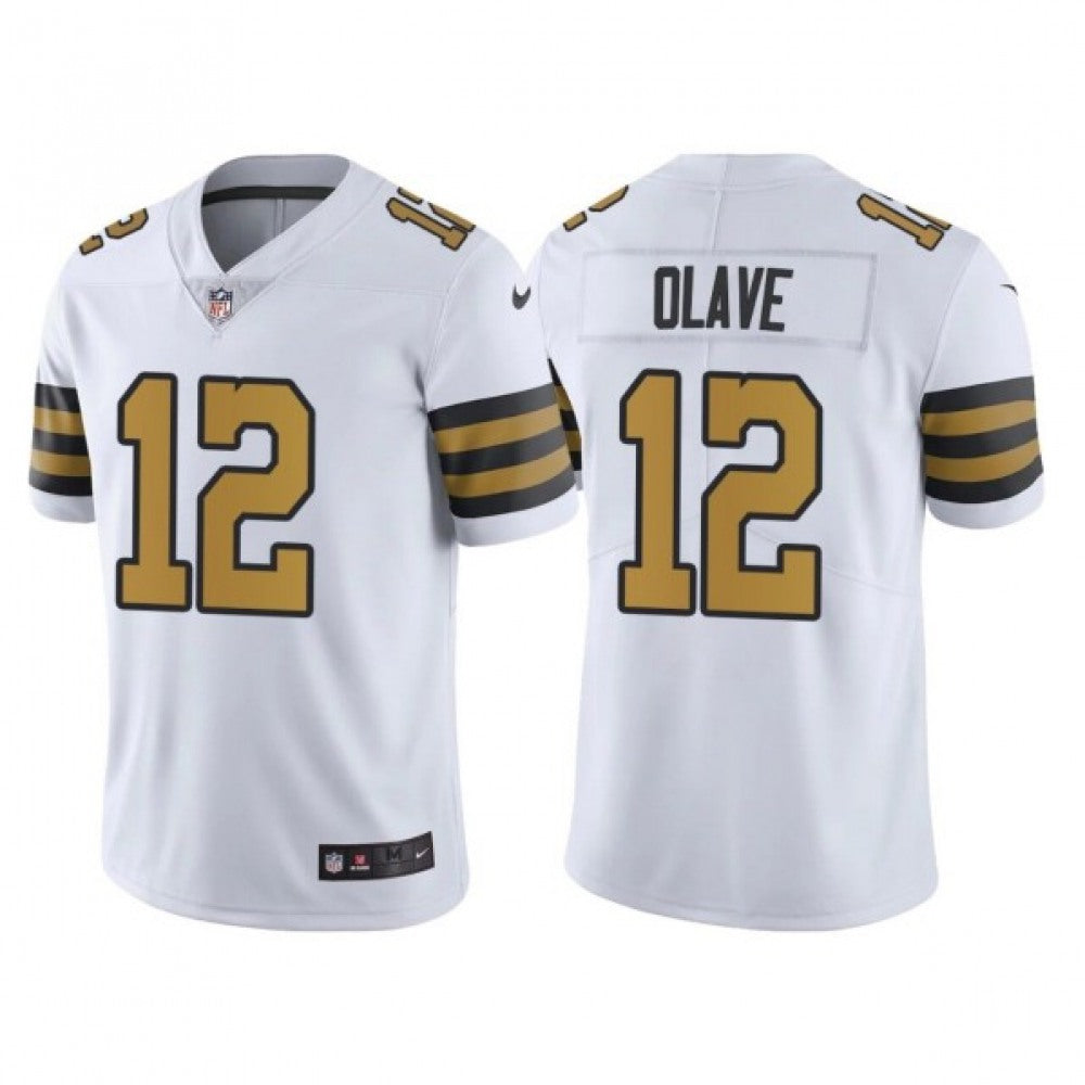 Men's New Orleans Saints #12 Chris Olave White Vapor Limited Stitched Jersey 