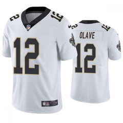 Men's New Orleans Saints #12 Chris Olave White Vapor Limited Stitched Jersey 
