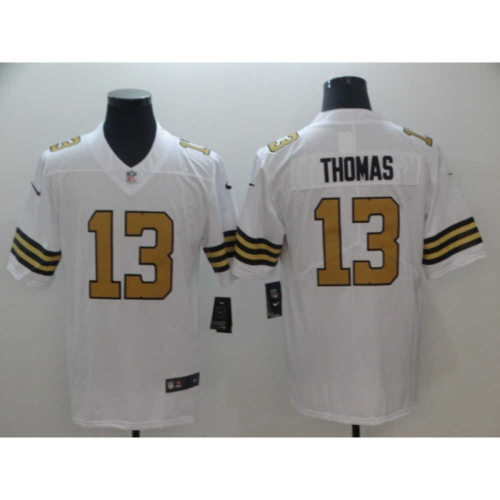 Men's New Orleans Saints #13 Michael Thomas White Limited Rush Stitched NFL Jersey 