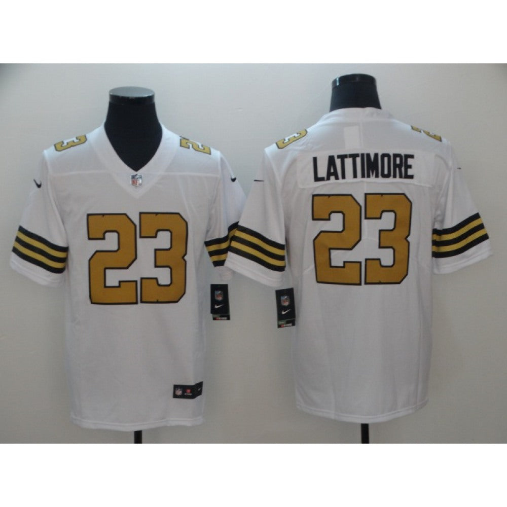 Men's New Orleans Saints #23 Marshon Lattimore White Limited Rush Stitched NFL Jersey 