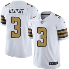 Saints #3 Bobby Hebert White Men's Stitched NFL Limited Rush Jersey 