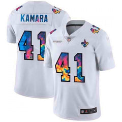 Men's New Orleans Saints #41 Alvin Kamara White Crucial Catch Limited Stitched Jersey 
