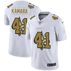 Men's New Orleans Saints #41 Alvin Kamara White Shadow Logo Limited Stitched Jersey 