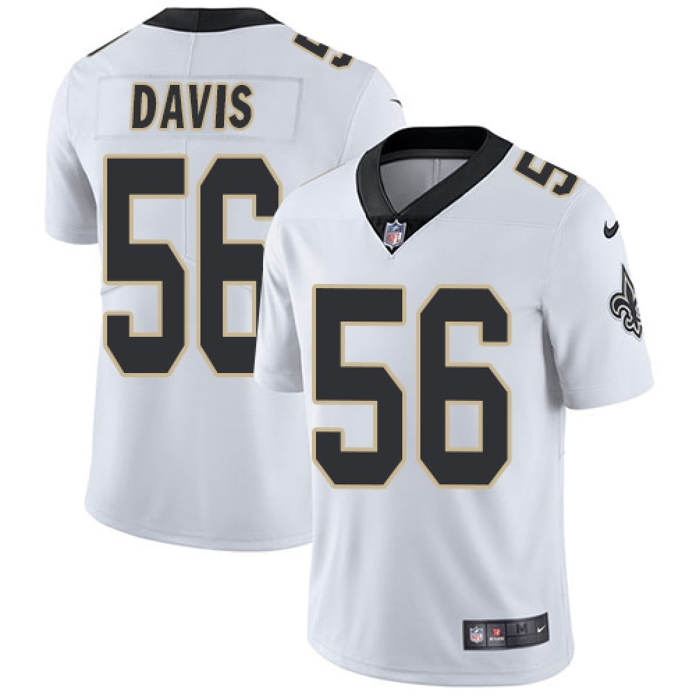 Men's New Orleans Saints #56 DeMario Davis White Vapor Untouchable Limited Stitched NFL Jersey 