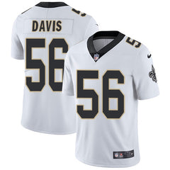 Men's New Orleans Saints #56 DeMario Davis White Vapor Untouchable Limited Stitched NFL Jersey 